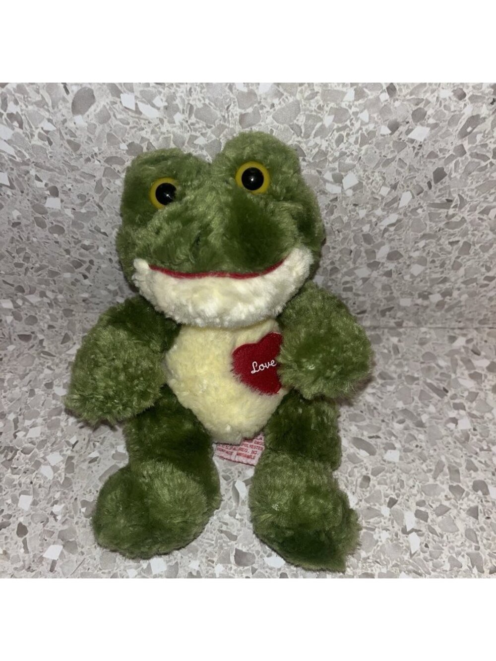 Russ Love Pals Small Plush Frog With Heart Love Patch 8" Green